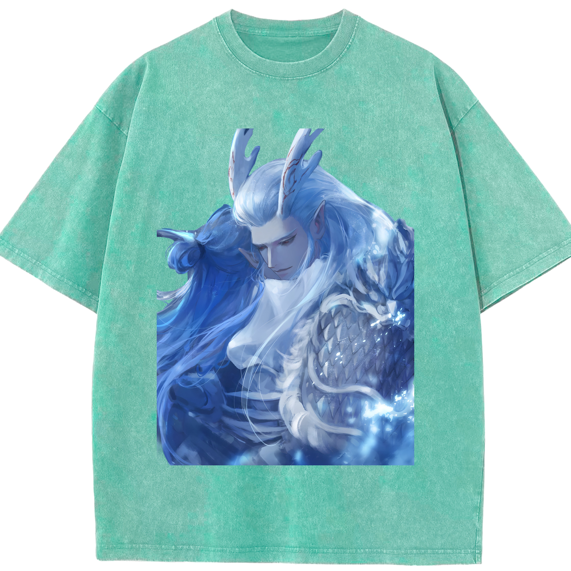（画像用） Ne Zha 2 ナタ 魔童の大暴れ 綿100% ヴィンテージ風 半袖Tシャツ（フロントプリント）